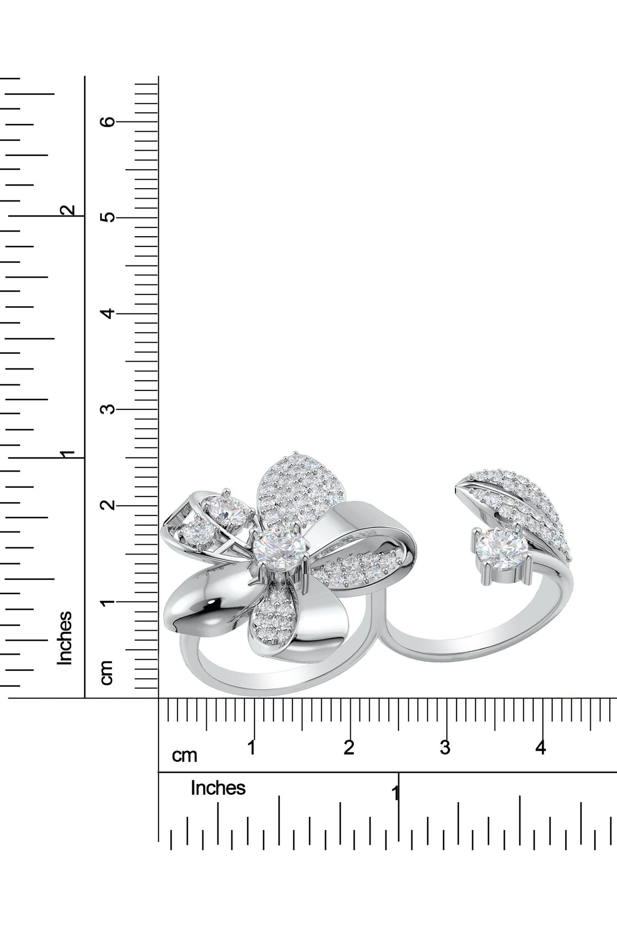 Floral Motif Sterling Silver Ring 