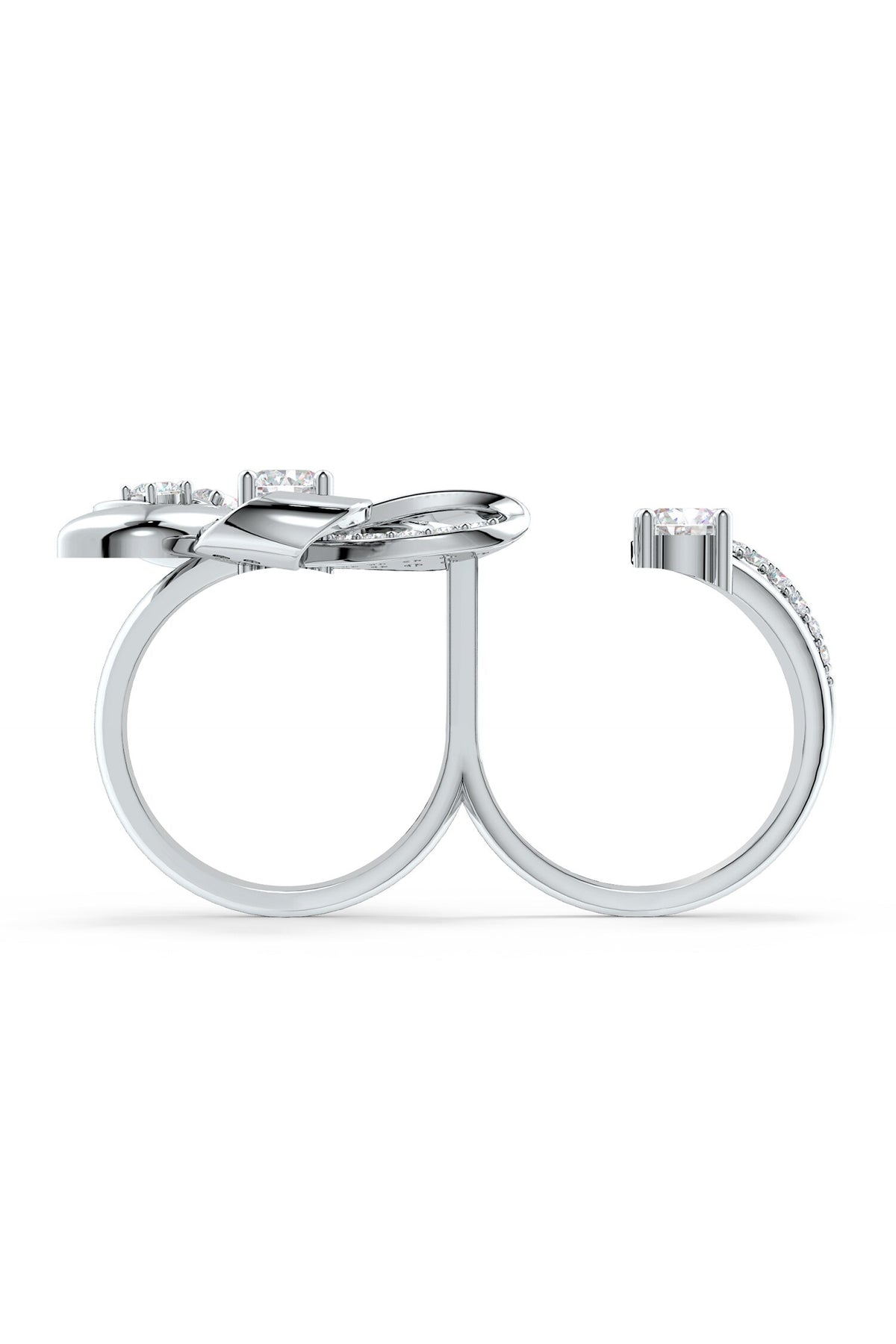 Floral Motif Sterling Silver Ring 