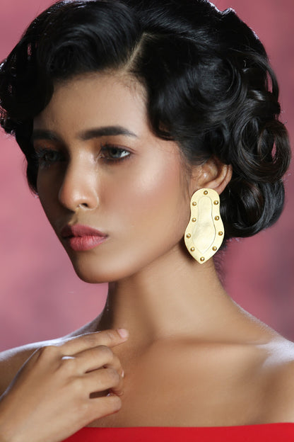 Contemporary Gold Dangler Earrings 