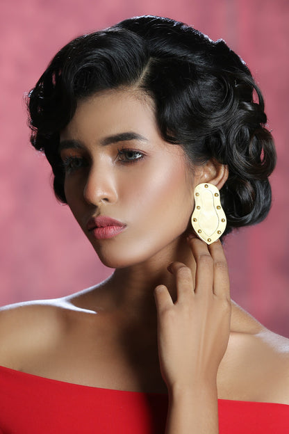 Contemporary Gold Dangler Earrings 