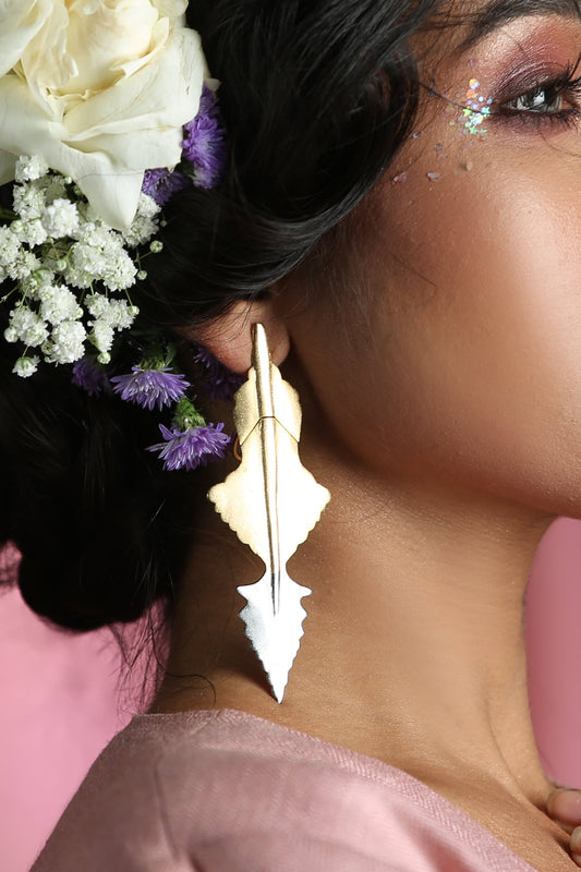 Contemporary Gold Dangle Earrings 