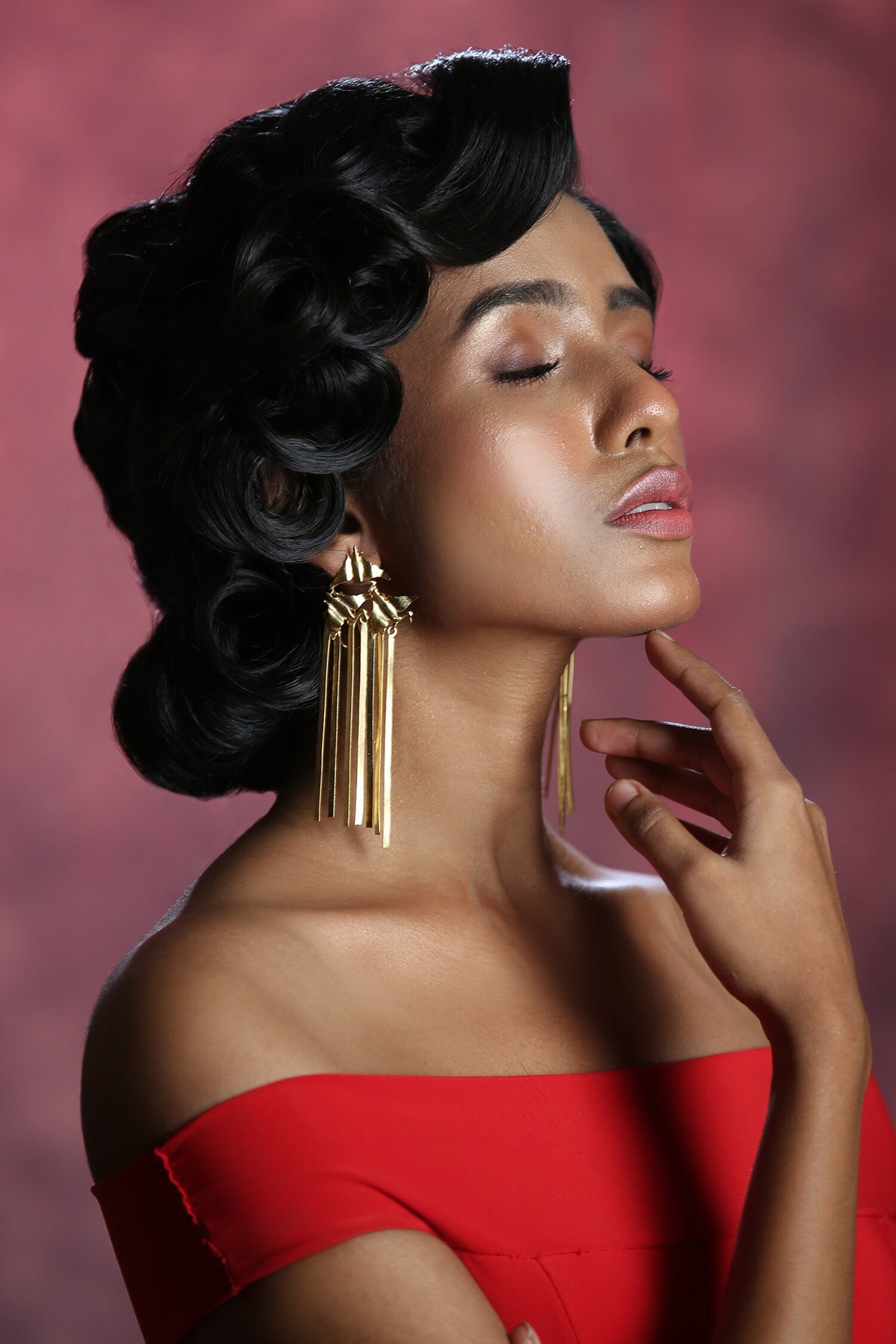Long Gold Plated Designer Earrings 