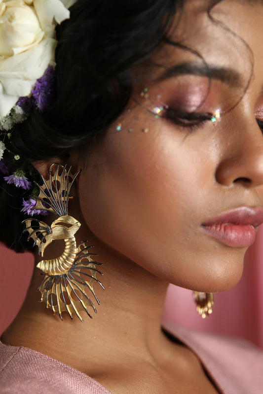 Contemporary Gold Plated Dangler Earrings 