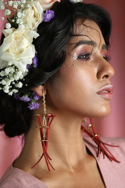 Contemporary Long Dangling Earrings 