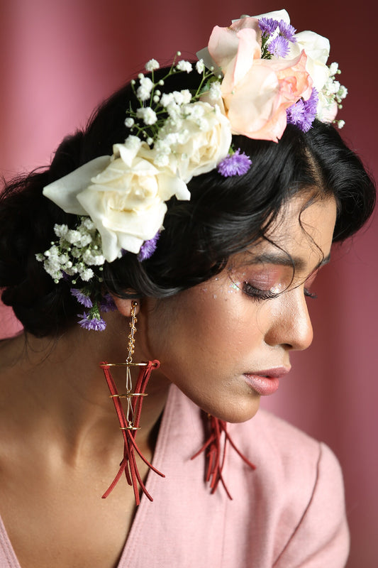 Contemporary Long Dangling Earrings 