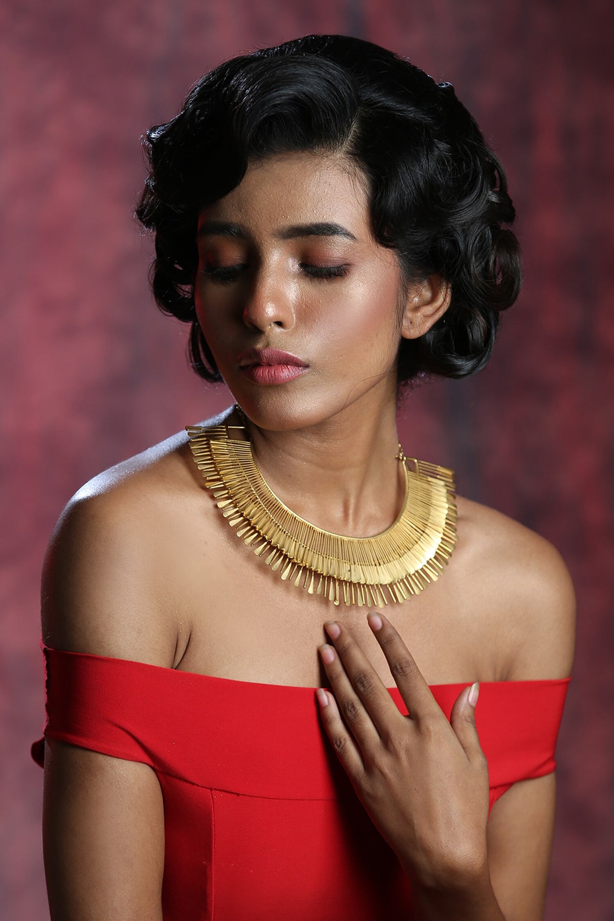 Contemporary Gold Brass Neck Piece 