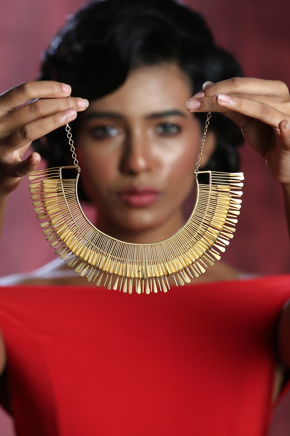 Contemporary Gold Brass Neck Piece 