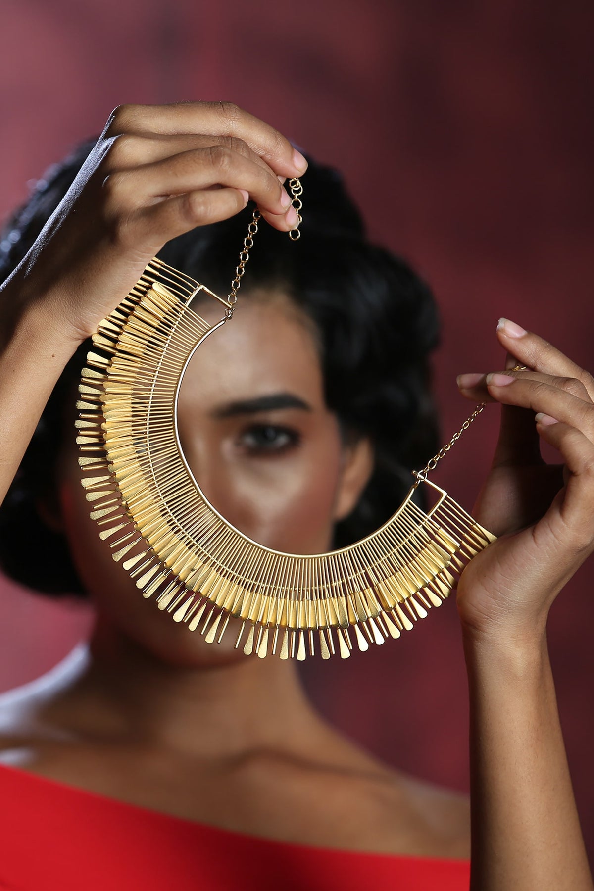 Contemporary Gold Brass Neck Piece 