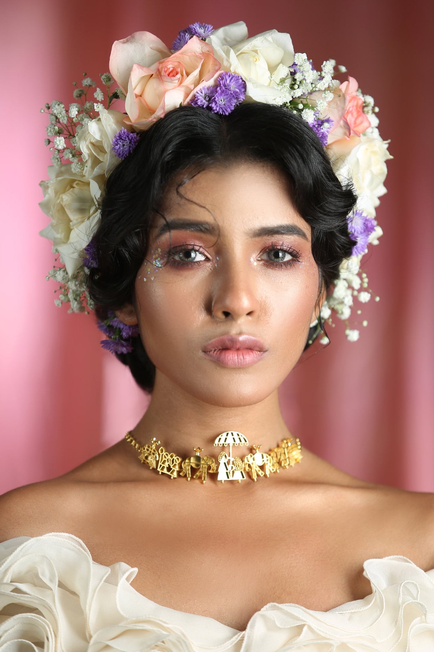 Gold Plated Brass Choker Necklace 