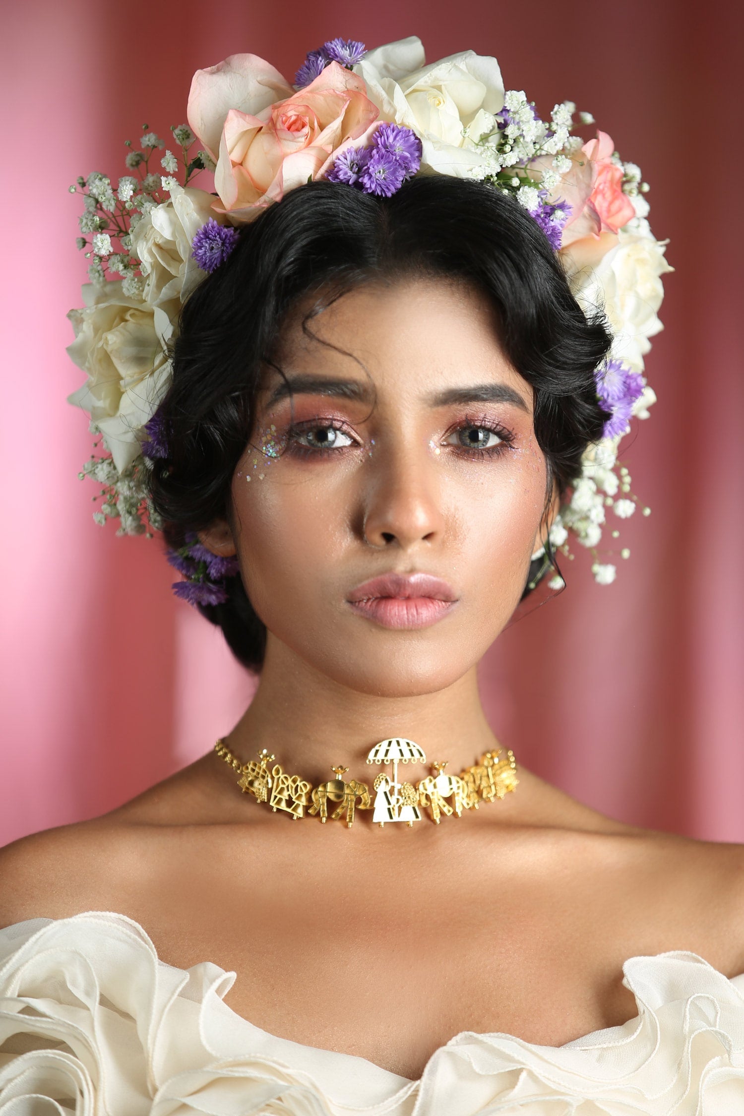 Gold Plated Brass Choker Necklace 