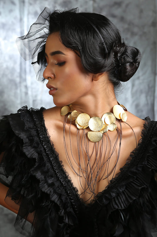 Contemporary Brass Choker With Gold Plating 