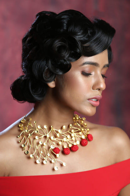 Gold Plated Contemporary Choker Necklace 