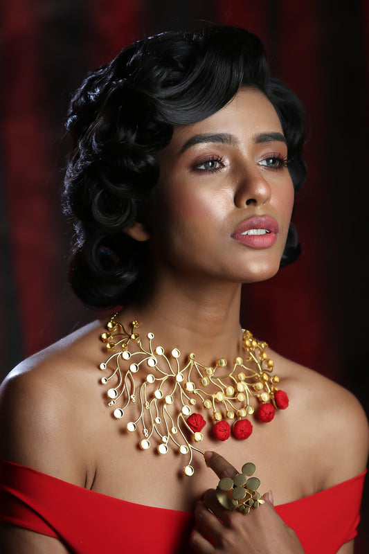 Gold Plated Contemporary Choker Necklace 