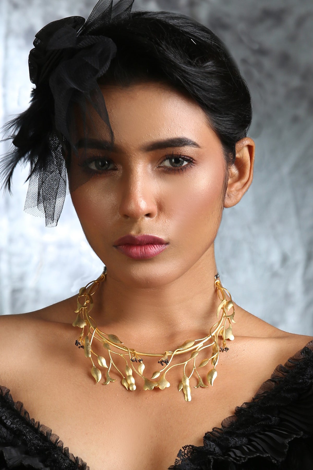 Contemporary Gold Neck Piece 
