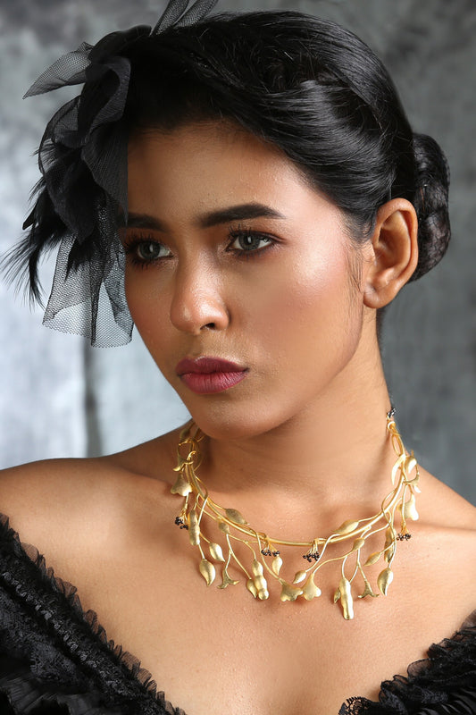 Contemporary Gold Neck Piece 