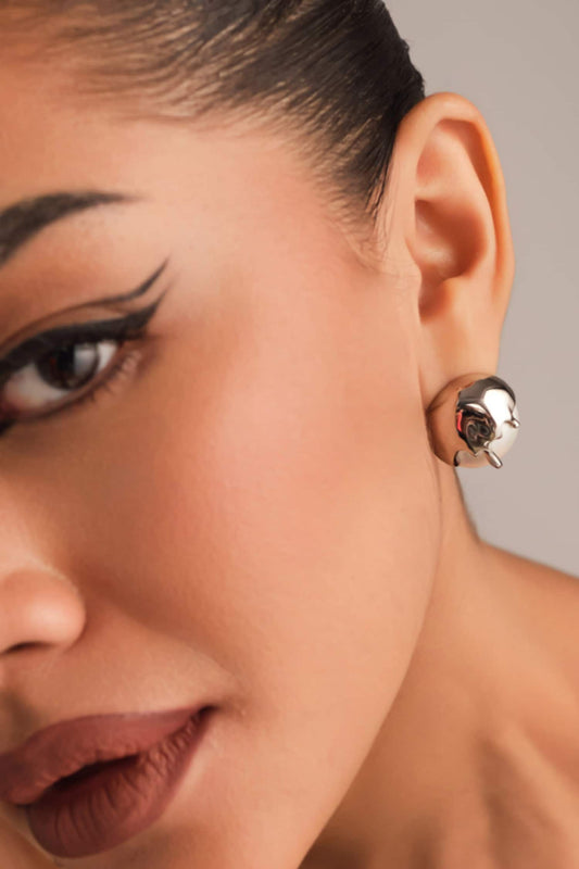 Dune Studs - Chrome Earrings 