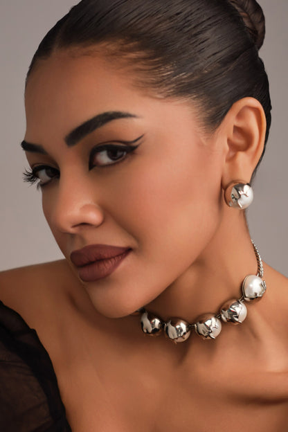Dune Studs - Chrome Earrings 