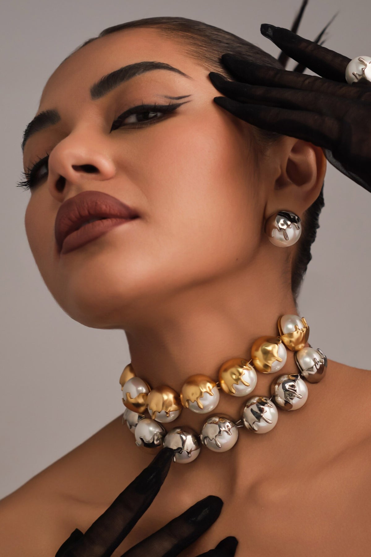 Dune Studs - Chrome Earrings 