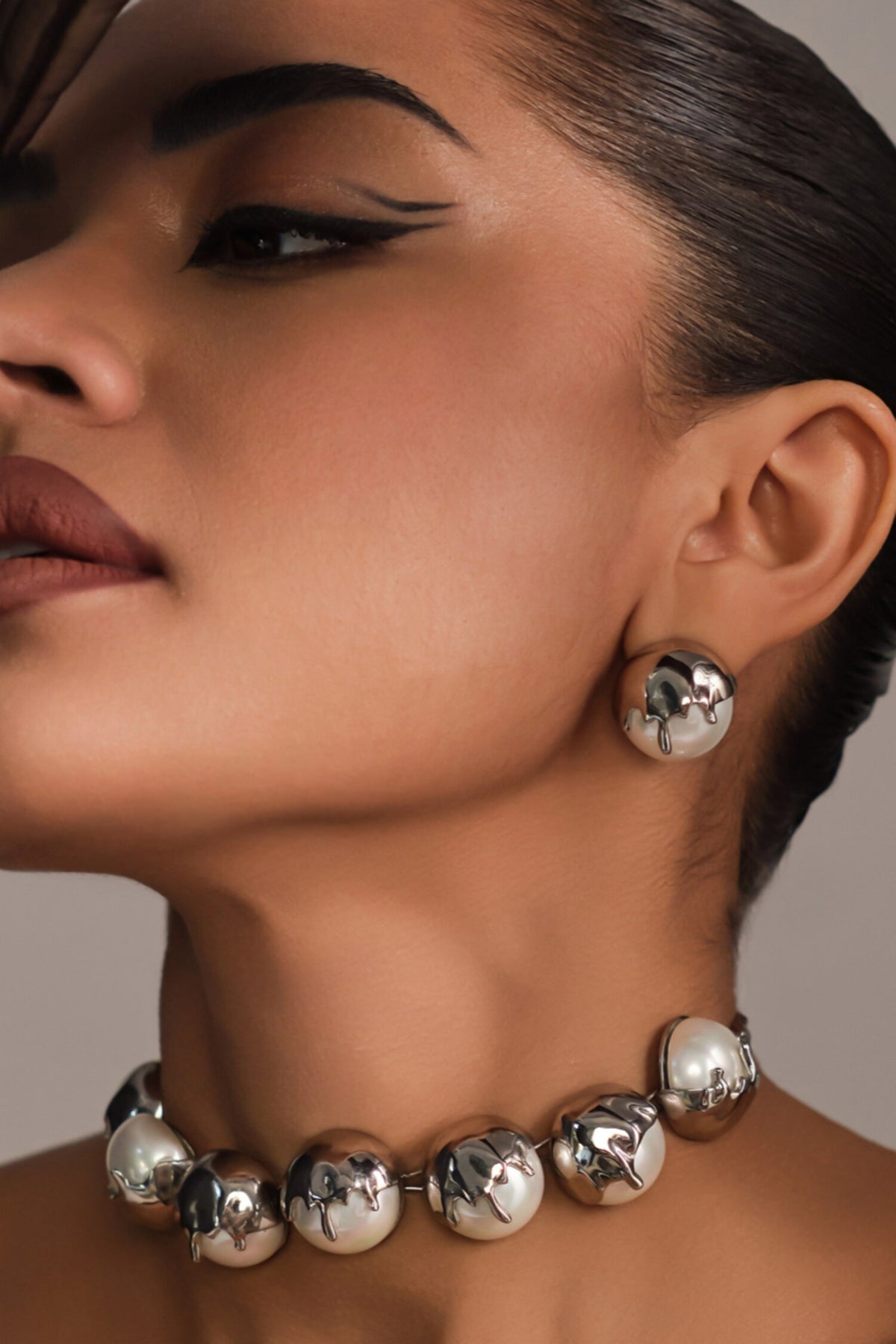 Dune Studs - Chrome Earrings 