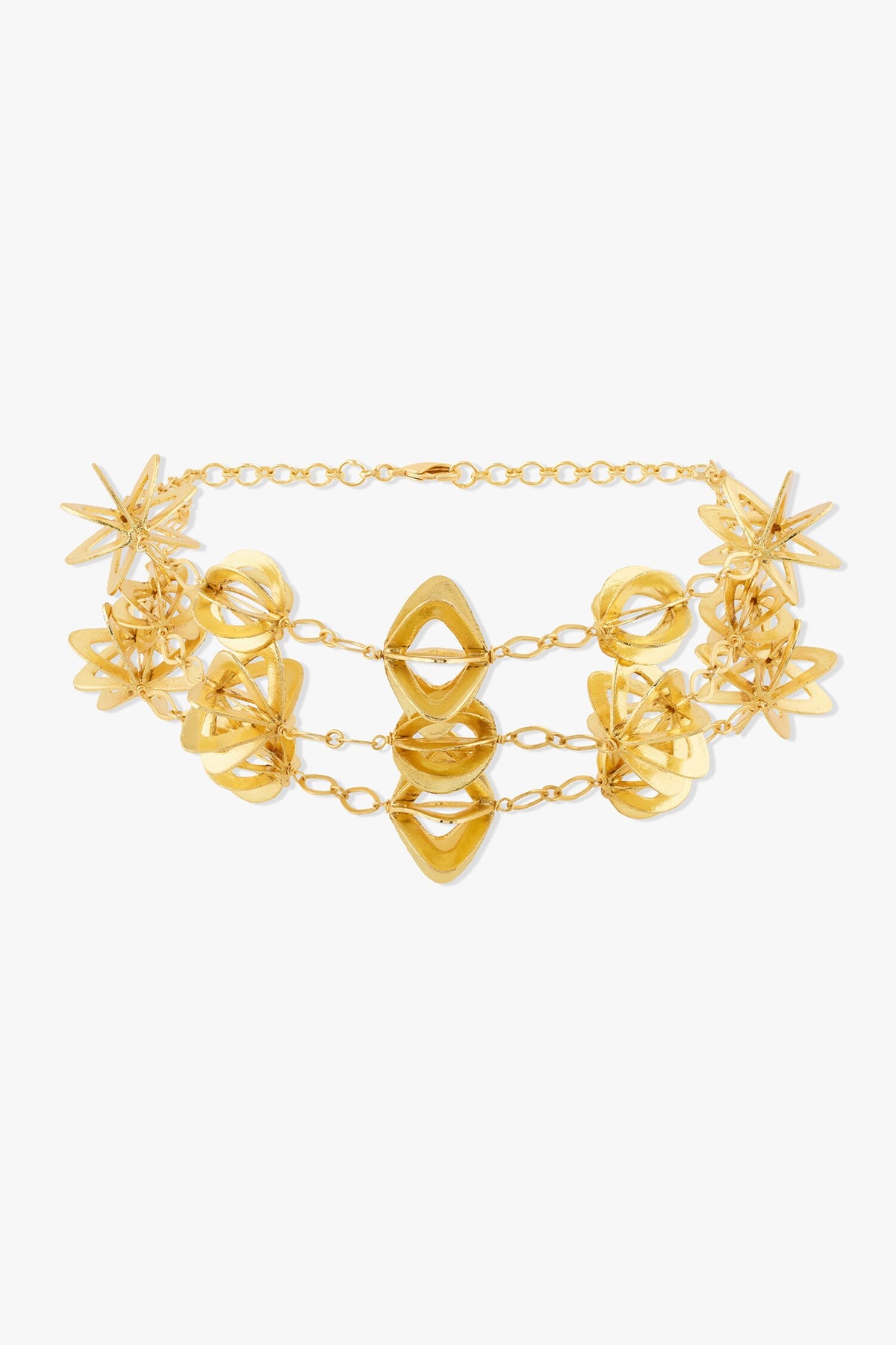 Gold Sculptural Floral Choker 