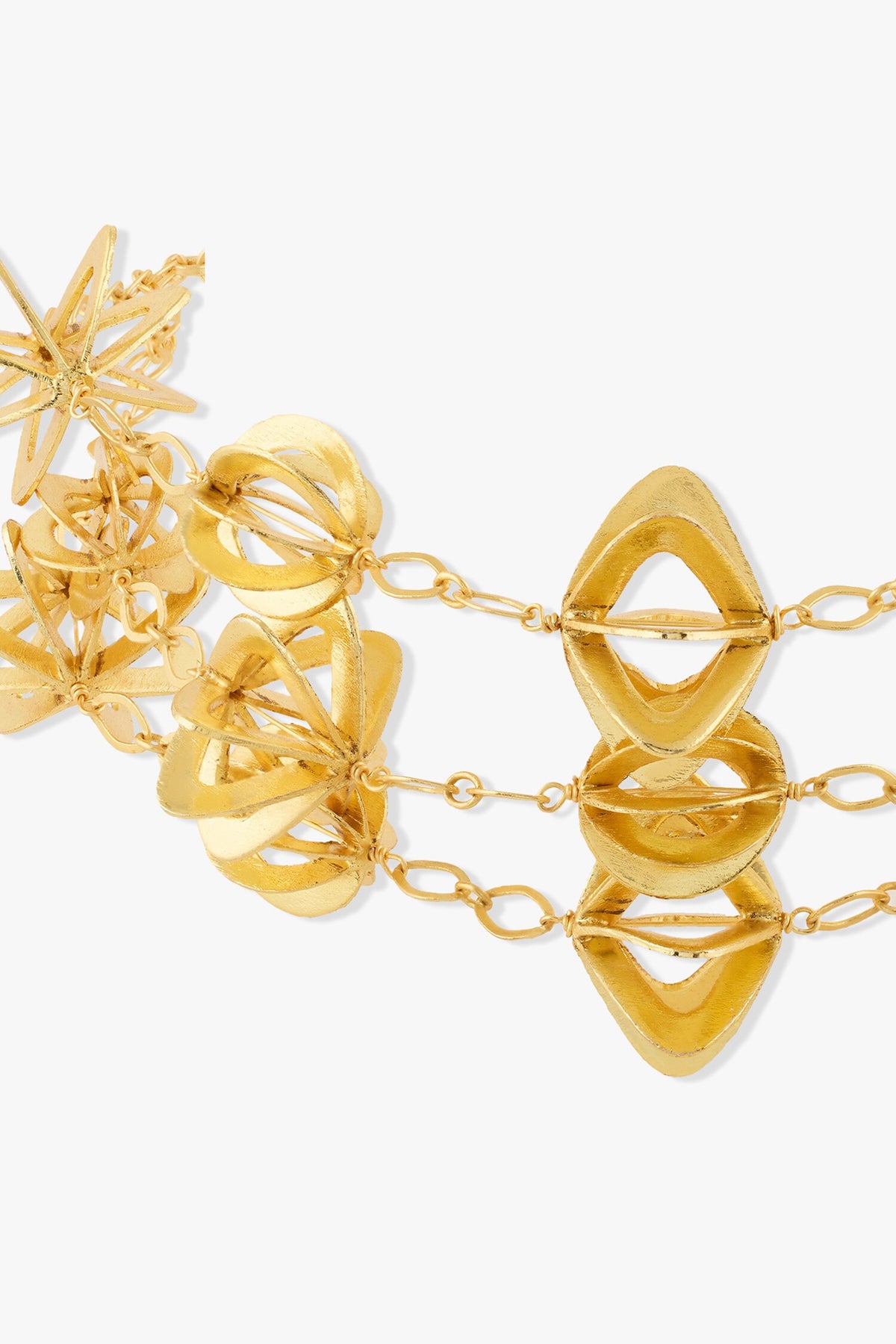 Gold Sculptural Floral Choker 