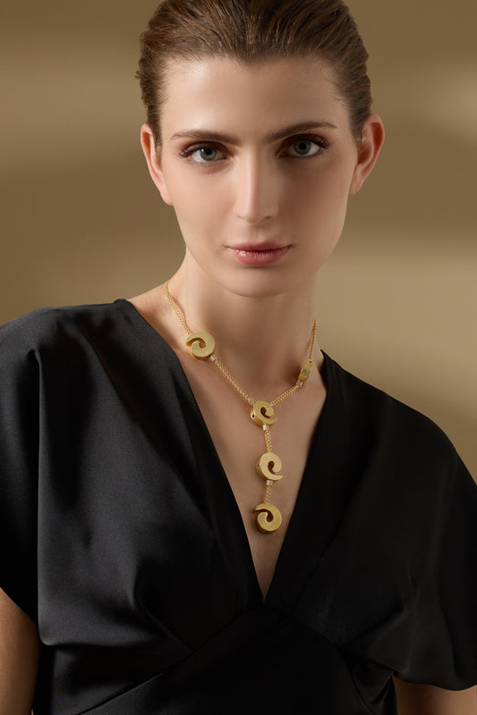 Gold Plated Solene Pendant Necklace 