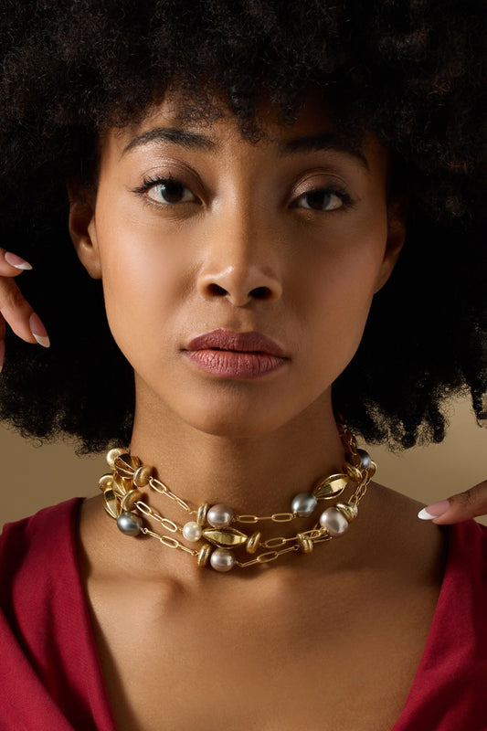 Mireya Choker with Baroque Pearls 