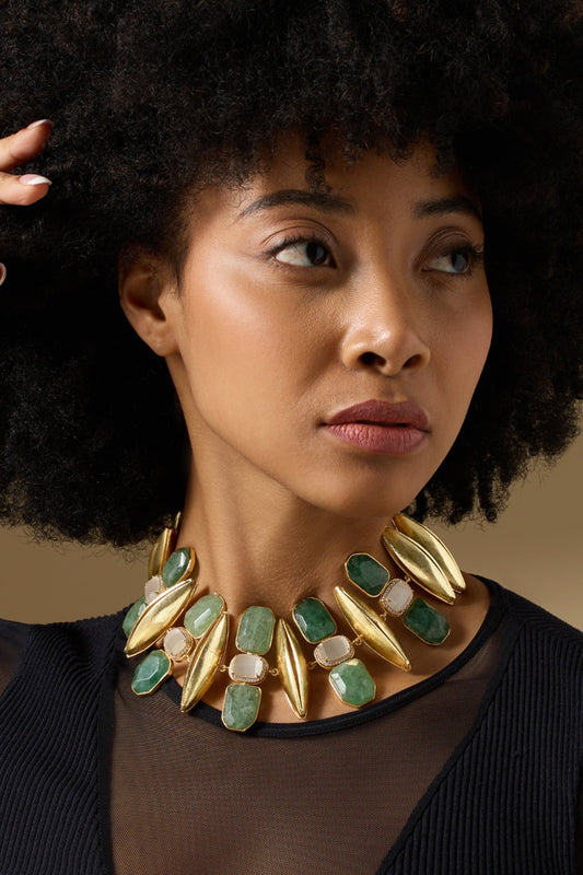 Vibrant Amethyst & Green Choker Necklace 