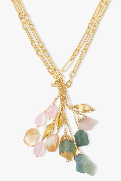 Multicolor Quartz Stone Pendant Necklace 