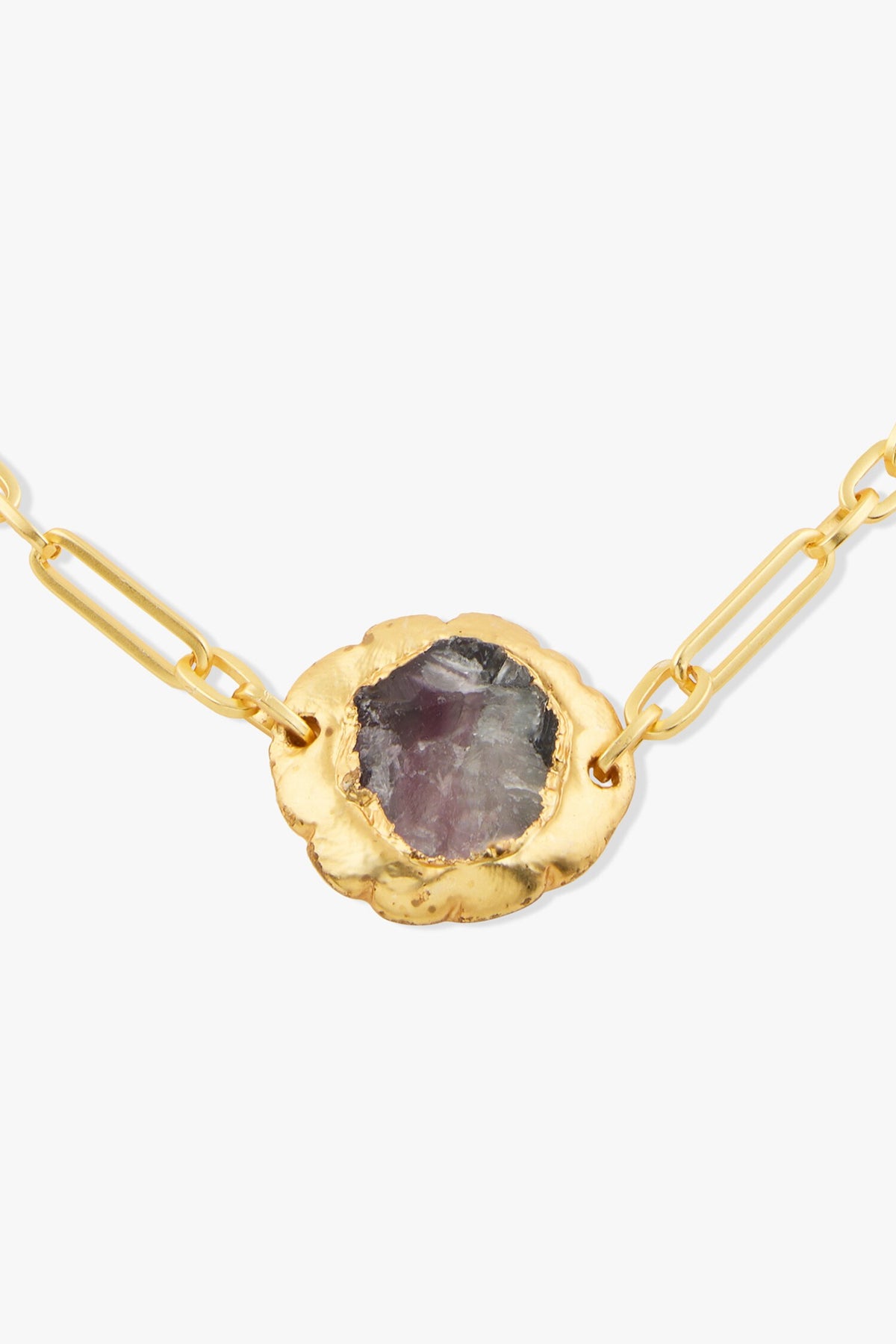Sculptural Gold Finish Necklace 