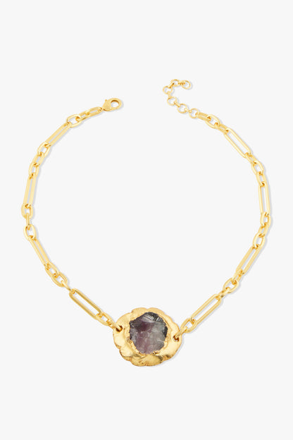Sculptural Gold Finish Necklace 