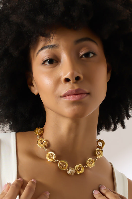 Meloura Gold Choker Necklace 