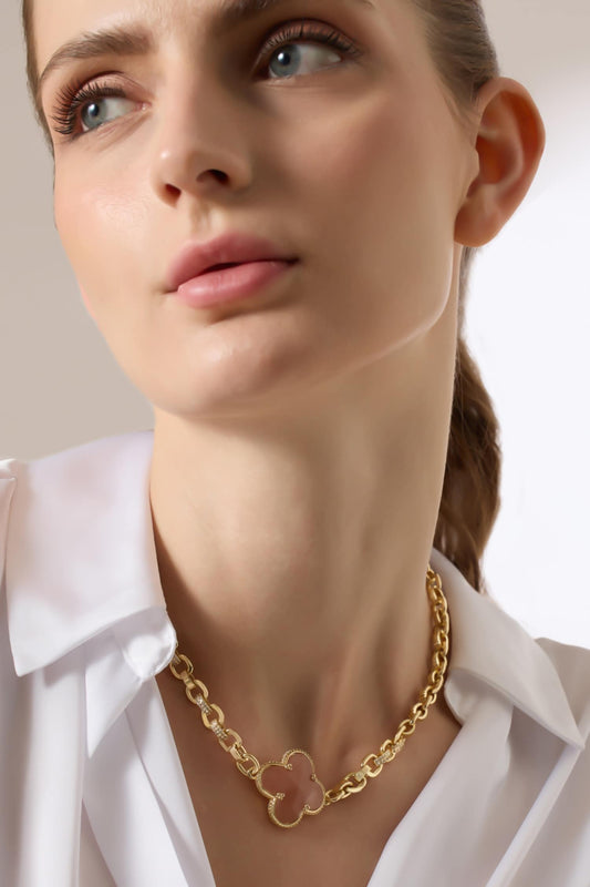 Lunhara Pink Agate Necklace 