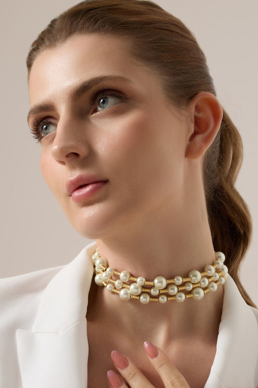 Gold Pearl Choker 