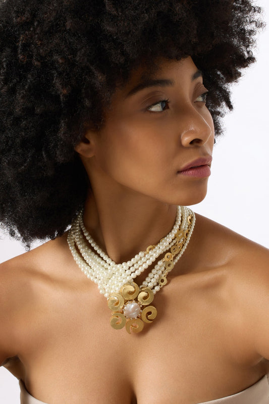 Eluneth Pearl Choker Necklace 