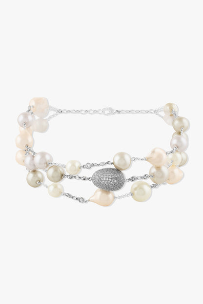Multicolor Baroque Pearl Choker 