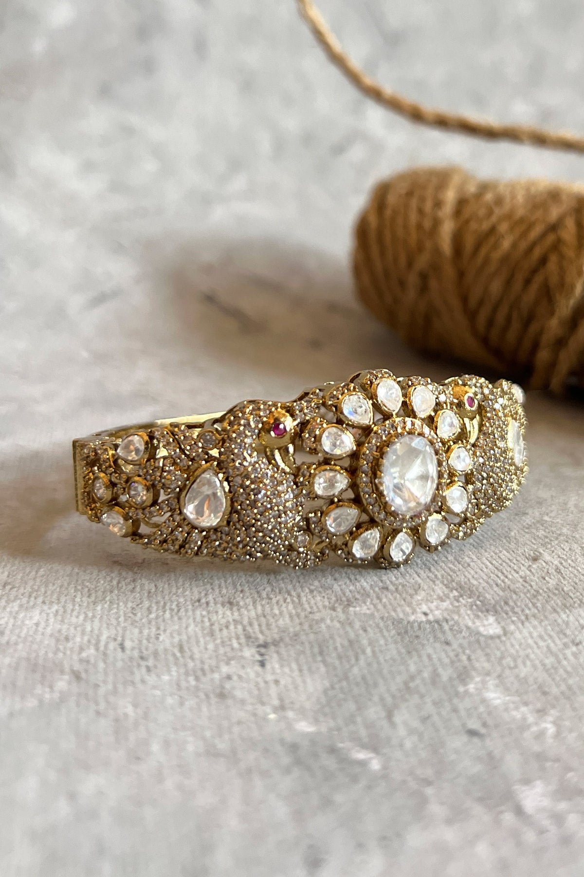 Designer Kundan Polki Gold Bangle 