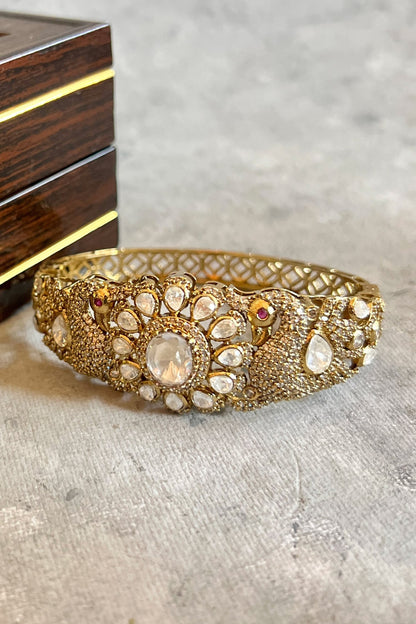 Designer Kundan Polki Gold Bangle 