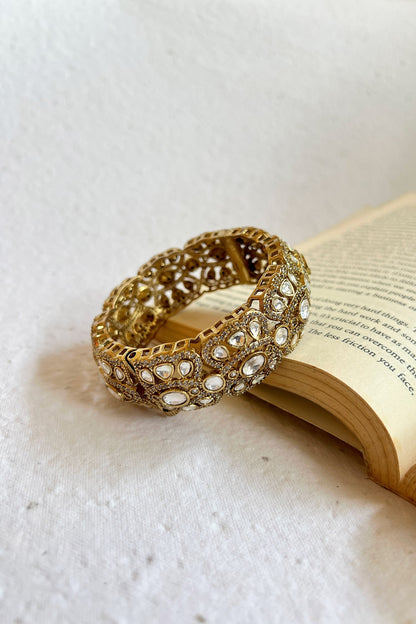 Kundan Polki Gold Finish Bangle 