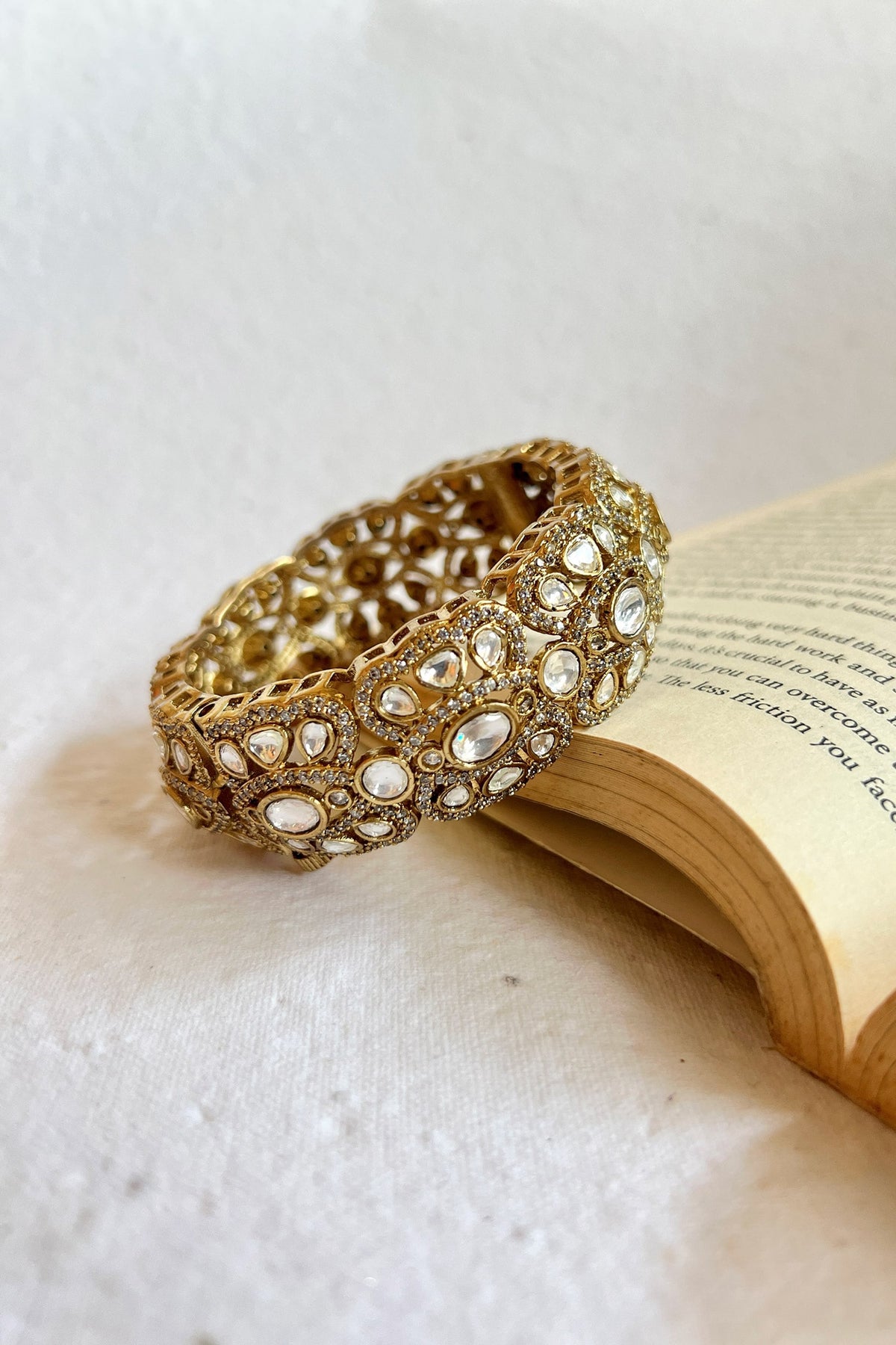 Kundan Polki Gold Finish Bangle 