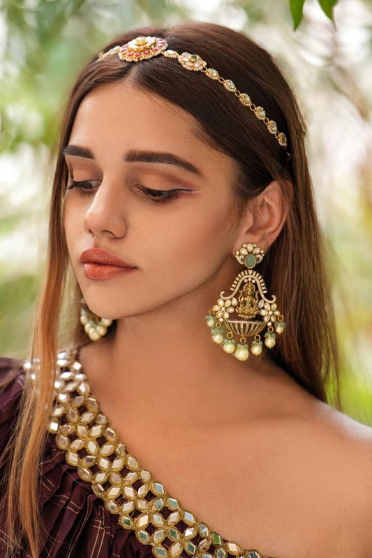 Antique Gold Moissanite Dangler Earrings 