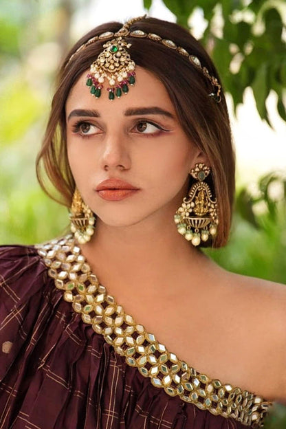 Antique Gold Moissanite Dangler Earrings 