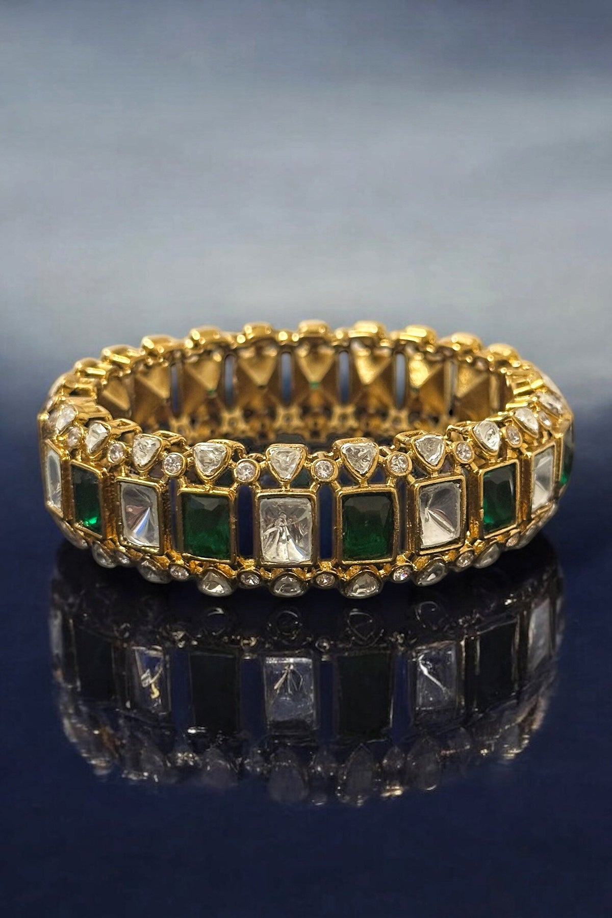 Emerald Gilded Empress Bangles 
