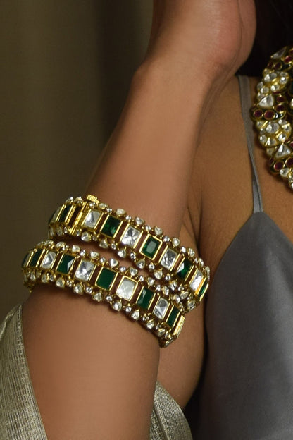 Emerald Gilded Empress Bangles 