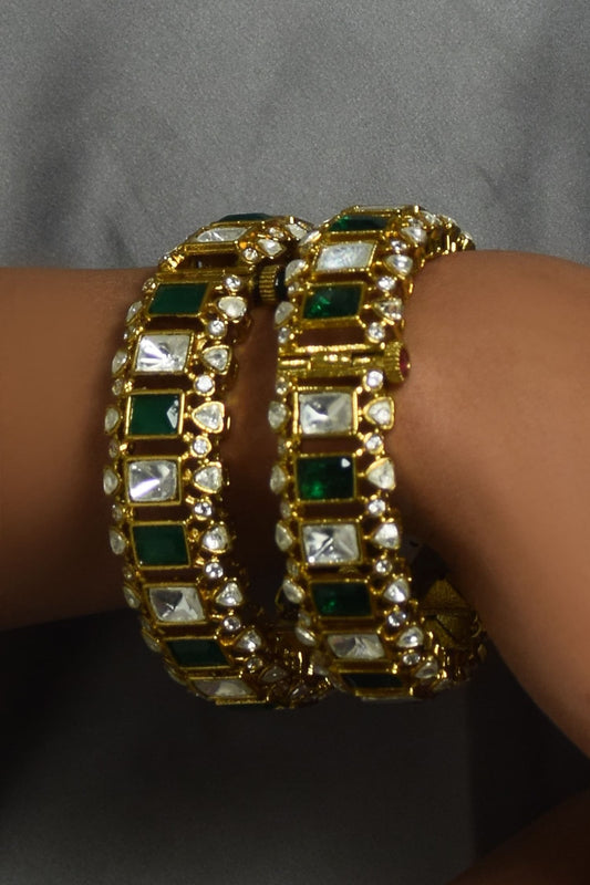 Emerald Gilded Empress Bangles 
