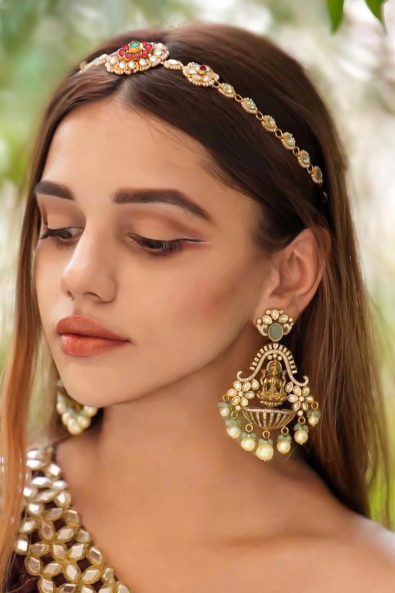 Gold & Ruby Polki Mathapatti 