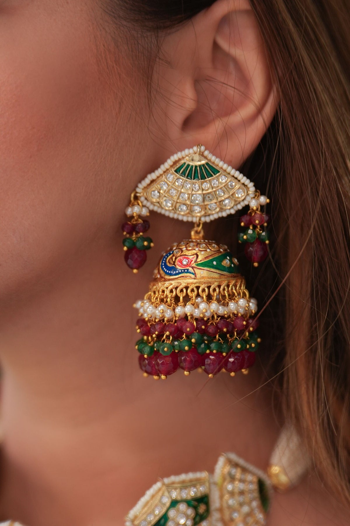 Heritage Gold Meenakari Jewellery Set 