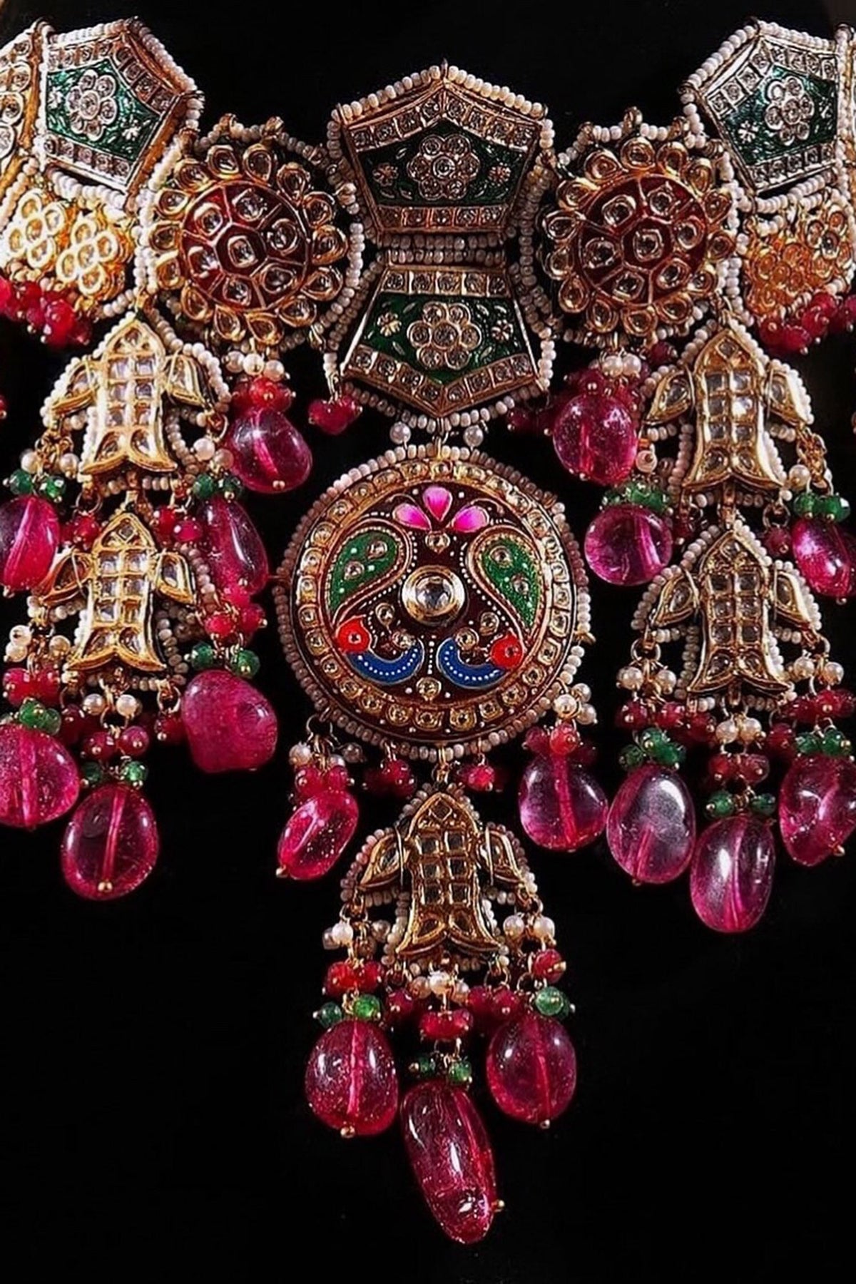 Heritage Gold Meenakari Jewellery Set 