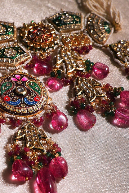 Heritage Gold Meenakari Jewellery Set 