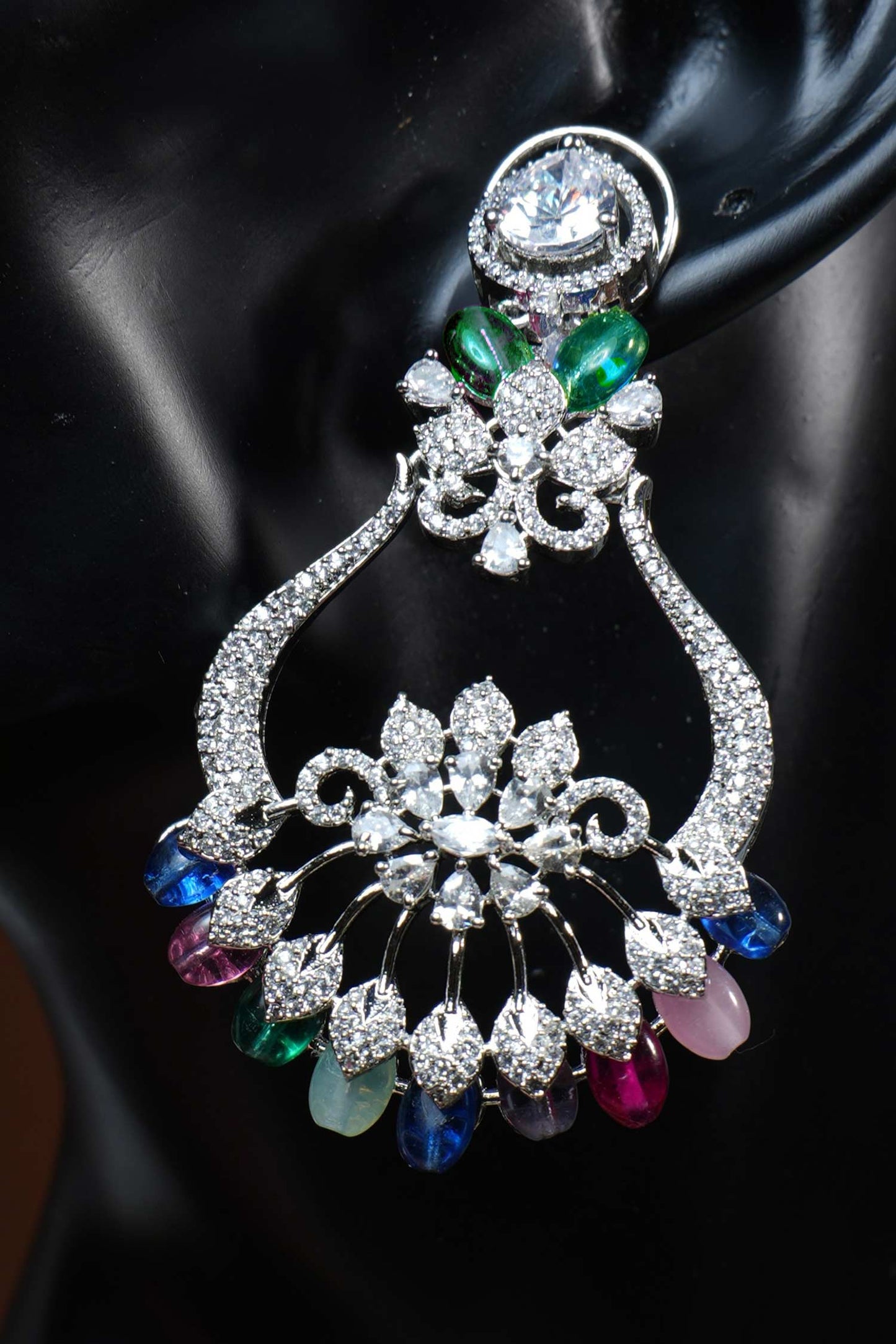Multi Coloured Chandbali Teeka Set 